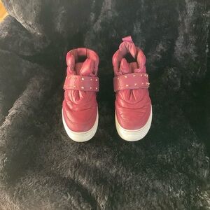 MICHAEL Michael Kors Red Ankle Boots with Gold Accents